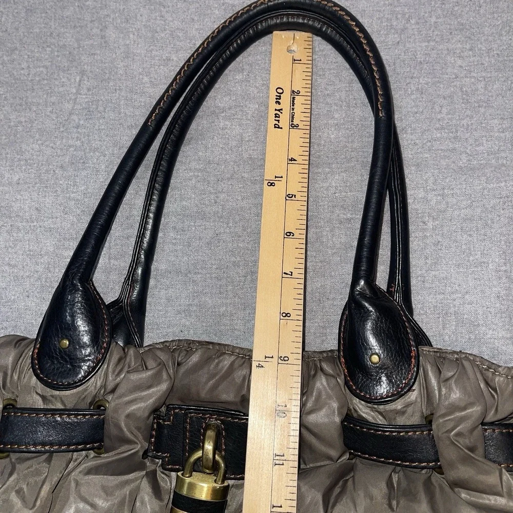 Mitzi Baker Vintage Designer Bag - Puffer Nylon & Leather Army Green 17W 13L